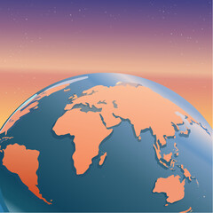 Planet earth from space with sunrise in