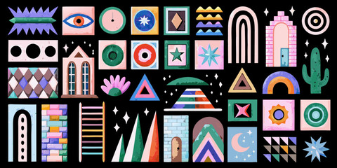 Collection of Abstract Geometric Shapes and Elements