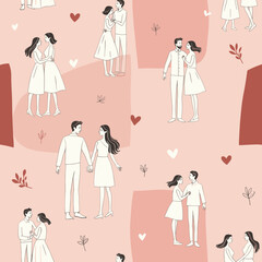 Cute Couple valentine's day ,valentine's day pattern, Love seamless pattern
