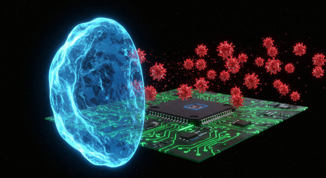 Digital Immune System Safeguarding the Modern World from Cyber Threats and Biological Invasion - Powered by Adobe