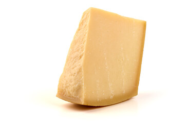 Parmesan Cheese Wedge, isolated on white background