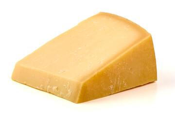 Parmesan Cheese Wedge, isolated on white background