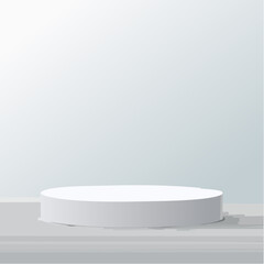 Empty podium on light grey background