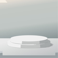 Empty podium on light grey background