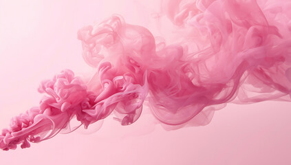 Fototapeta premium Pink smoke on a soft pink background. Suitable for designs needing a dreamy or whimsical touch. Sweets, fantasy themes, feminine designs.