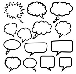 Speech Bubbles set. Speech bubbles blank isolated on white background. speech bubble comic signs.