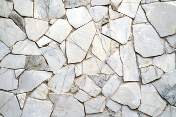 Fototapeta premium White mosaic stone wall