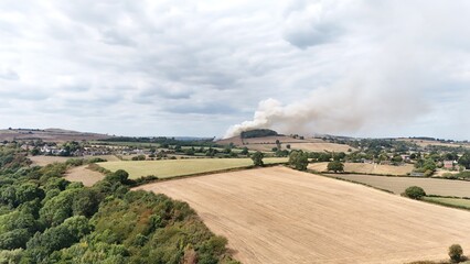 Wildfire starting in England due to drought and prolonged heat. 