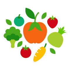 Vibrant assortment of fresh fruits and vegetables