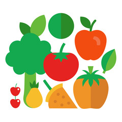 Assortment of colorful fruits and vegetables