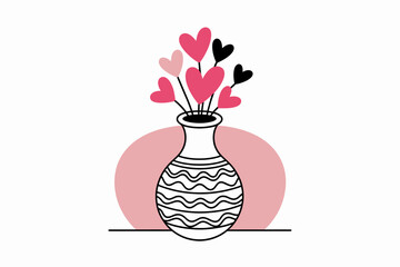 Elegant Vase Displaying Heart Shaped Blooms for Valentines Day and Love Celebrations