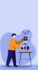 Professional operating advanced equipment for scientific research and development. Illustrates precision, innovation, and technical work in a laboratory setting.