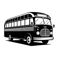 Classic Bus vector clean black silhouette design white background