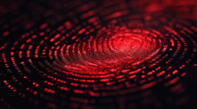Abstract red fingerprint digital pattern