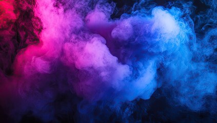 Colorful smoke swirls on black background (6)