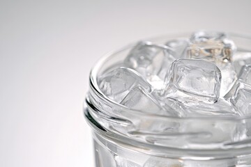 Clear glass jar filled with ice cubes (28)