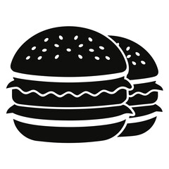 Burgers vector clean black silhouette design white background