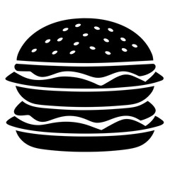 Burgers vector clean black silhouette design white background