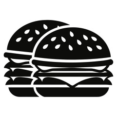 Burgers vector clean black silhouette design white background