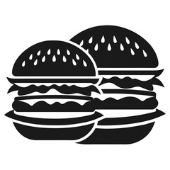Burgers vector clean black silhouette design white background