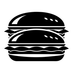 Burgers vector clean black silhouette design white background