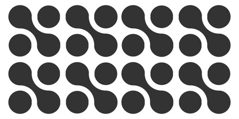 Metaball pattern. Vector Connect Circle Shapes with Geometric Dots. Black connected circle dots. metaballs pattern on white background. design illustration