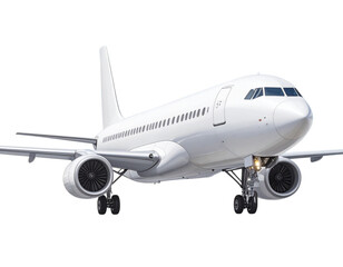 White Passenger Airplane in Flight PNG