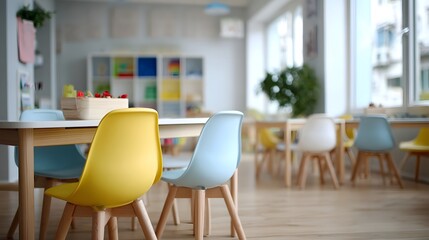 Vibrant and modern classroom interior design for early childhood education