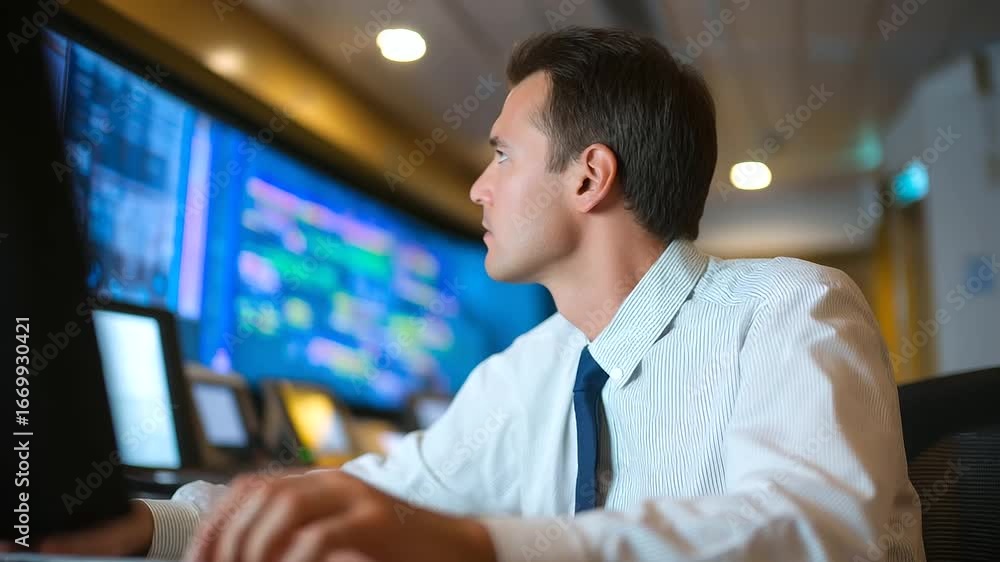 Poster operators manage grid stability in a hydropower control room, representing pumped storage flexibilit