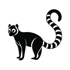 Obraz premium black and white cartoon cat