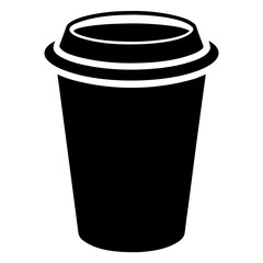 Coffee cup vector clean black silhouette design white background