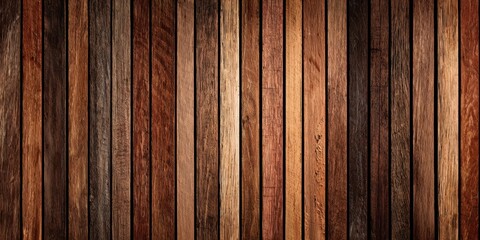 Obraz premium The Wooden Wall of Vertical Planks Featuring Warm Rustic Grain and Natural Brown Tones