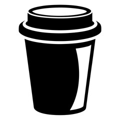 Coffee cup vector clean black silhouette design white background