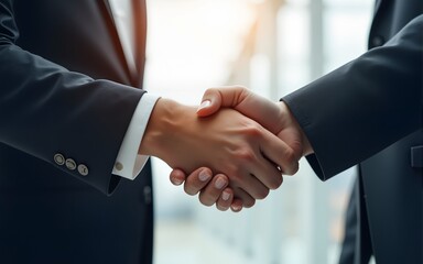 close up. handshake business partners on a blurred background. High quality
