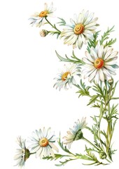 Fototapeta premium Daisy flowers daisies art illustration.