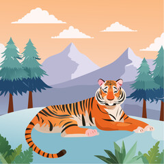 Tiger pattern vector background