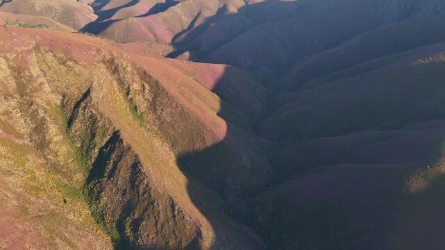 Magical mountains at sunset during spring time colours