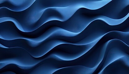 Fototapeta premium Deep blue, wavy abstract surface