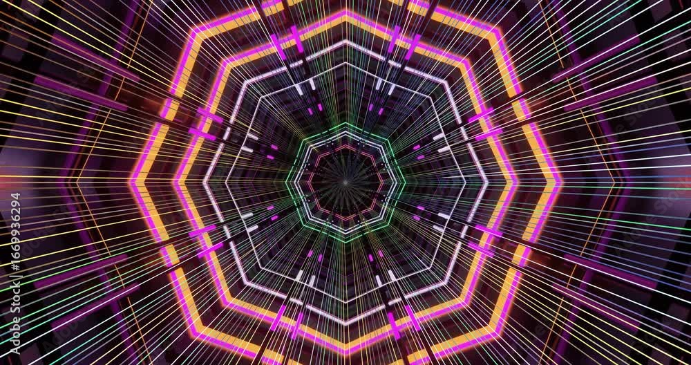 Poster neon lights pulse and shift in a mesmerizing pattern, creating a vibrant atmosphere perfect for club