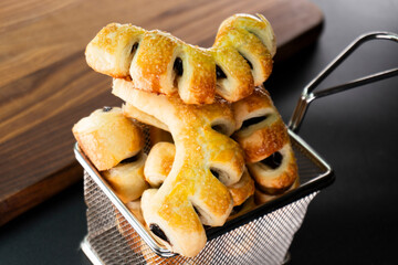 Chocolate Bear Claws puff pastry. Dessert. Pastry