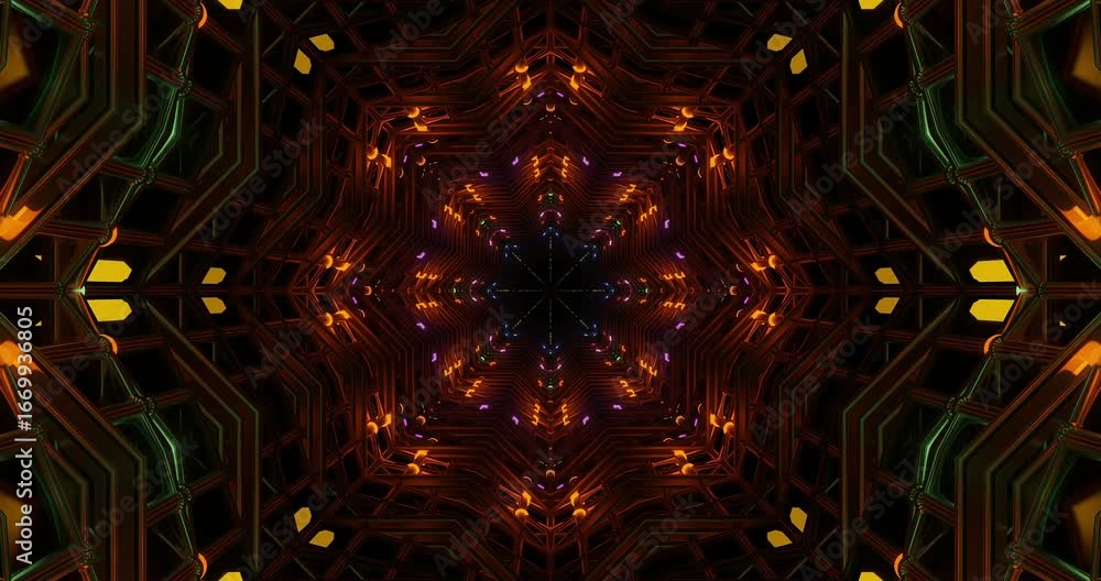 Poster a mesmerizing display of swirling colors and intricate shapes creates a captivating visual loop. the