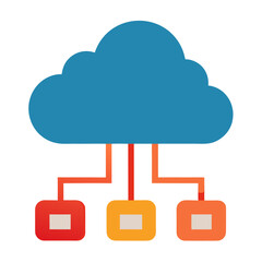 Cloud computing network diagram with connected devices