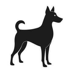 silhouette of a dogon white background