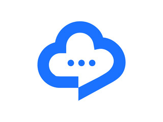 abstract cloud chat logo design – messaging and communication branding
