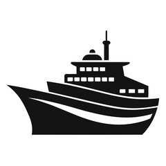 Obraz premium Ship vector clean black silhouette design white background