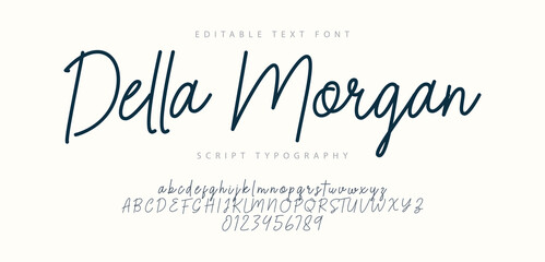 Script Elegant Signature Typeface. Lettering signature font isolated on background. brush style alphabet. Vector logo letters.
