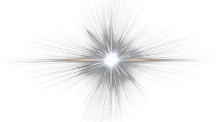 Radiant lightburst isolated on white background