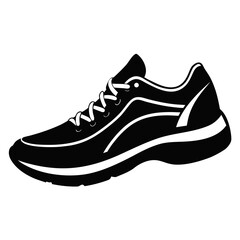 Running Shoes vector clean black silhouette design white background