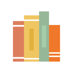 Minimalist Flat Design Stacked Book Arrangement Illustration for Educational Resource