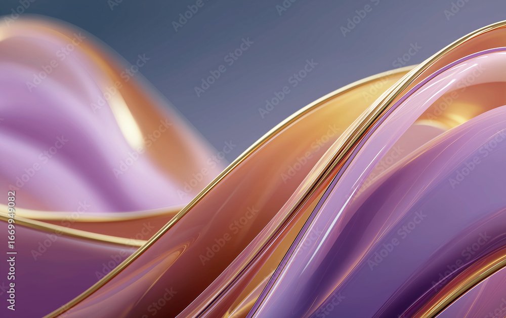 Poster luxurious abstract surface with golden outlines a symphony of color and design creates a striking vi